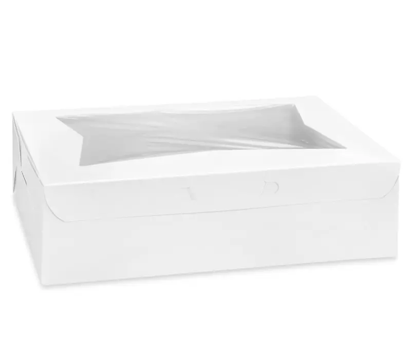 1/4 Sheet Cake Window Box – 14" × 10" × 4", 100-Count 1