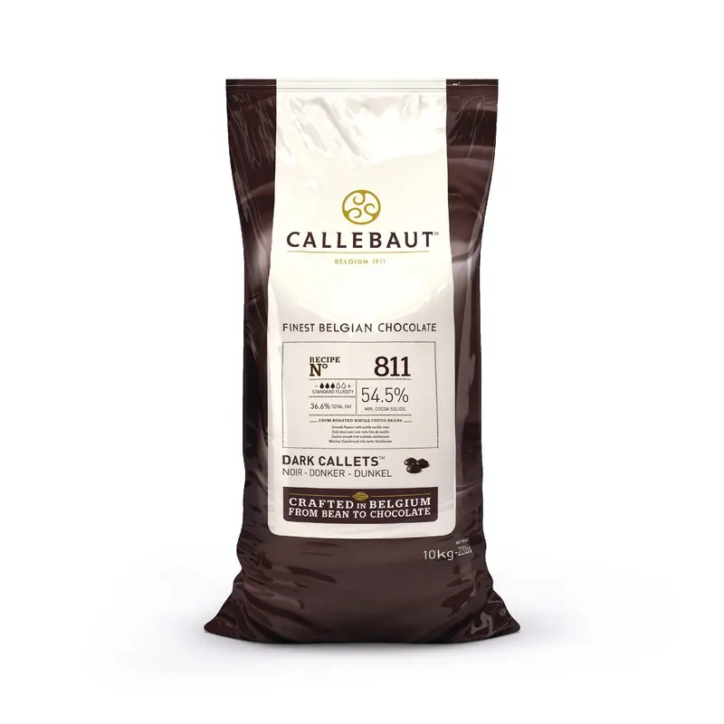 54.4% Dark Chocolate Couverture Callets (2 × 22 Lb) 1
