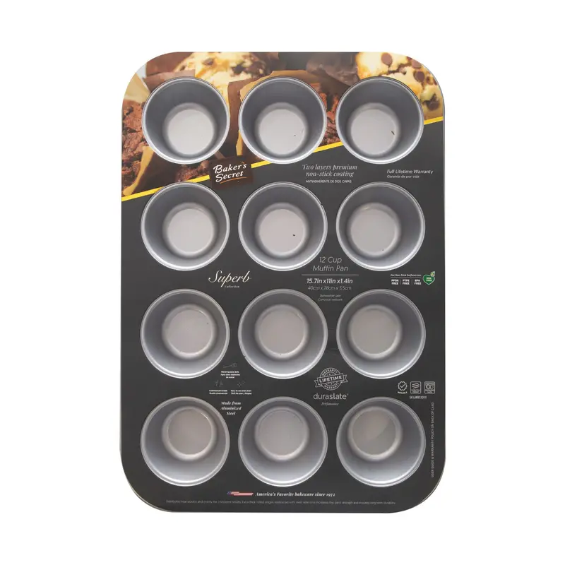 Aluminized Steel 12-Cup Muffin Tin For Even Baking 1