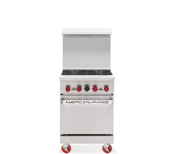 American Range Ar-4-Su 24-Inch Gas Range – 4 Burners, Step-Up Configuration, Single Standard Oven (Natural Gas) 1