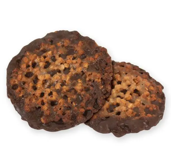 Chocolate Florentine Lace Cookies – 5 Lb Box (175 Pcs), Contains Peanuts 1