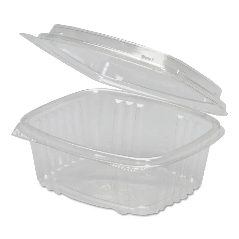 Clear Hinged Deli Container – 8 Oz, Slim Profile (5.38" × 4.5" × 1.5"), 200-Count 1