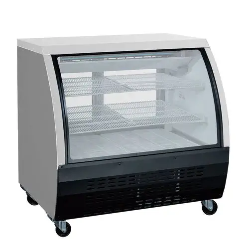 Coldline Dc36-B 36-Inch Matte Black Curved-Glass Refrigerated Meat & Deli Display 1