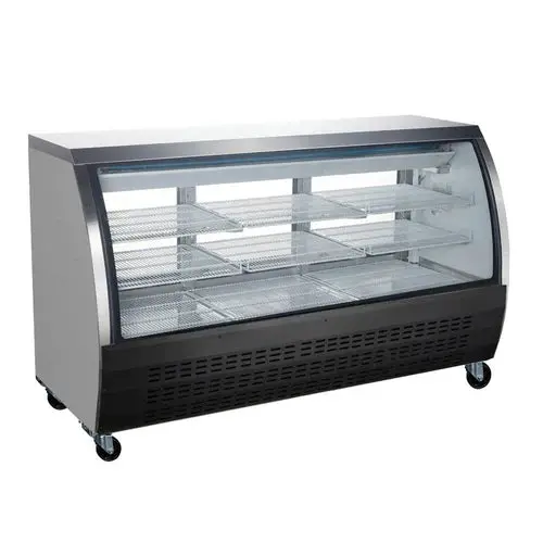 Coldline Dc64-B 64-Inch Matte Black Curved-Glass Refrigerated Deli Counter 1