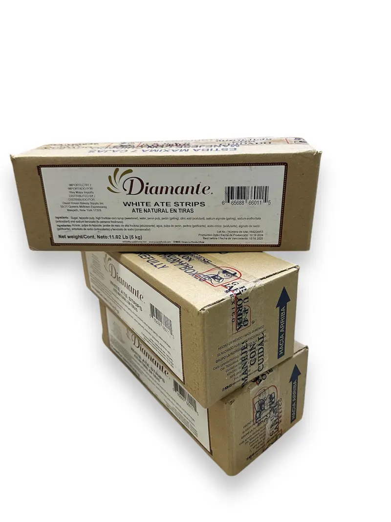 Diamante White Ate Strips – Fruit Paste Confectionery, 11 Lb Case 1