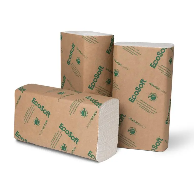 Ecosoft Multifold White Paper Towels – High-Absorbency 1