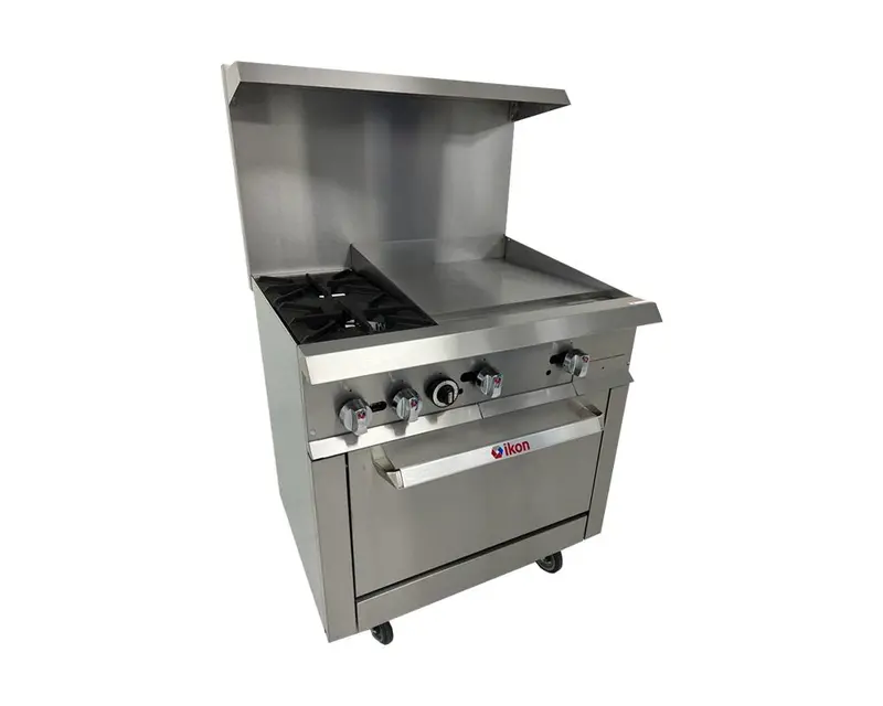 Ikon Ir-2B-24Mg-36 36" Dual-Burner Gas Range With Griddle 1