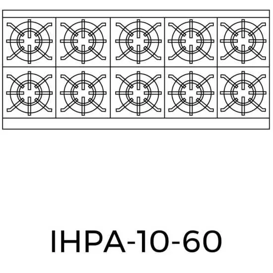 Imperial Ihpa-10-60-Ng 60-Inch 10-Burner Deep-Profile (31") Natural Gas Countertop Hotplate 1
