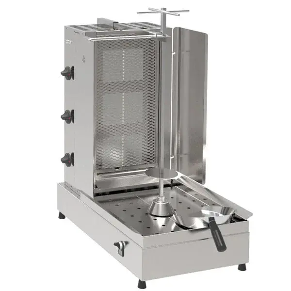Inoksan Pdg113M-Nat Natural Gas Vertical Gyro Broiler – 3 Double-Spindle Mesh-Shielded Unit, 99–132 Lb Capacity 1