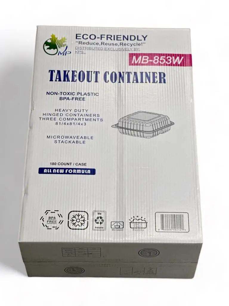 Mb853W Eco-Conscious 8X8 Inch 3-Section Hinged Tray, 180-Count 1