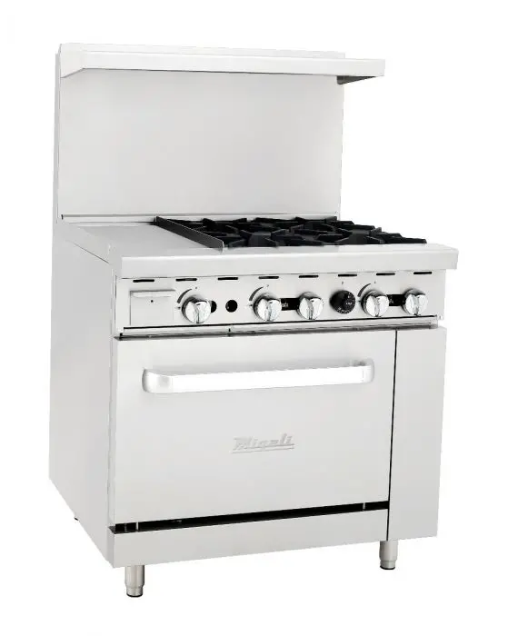 Migali C-Ro4-12Gl-Lp 4-Burner Range With 12-Inch Left Griddle & Single Oven (Liquid Propane) 1