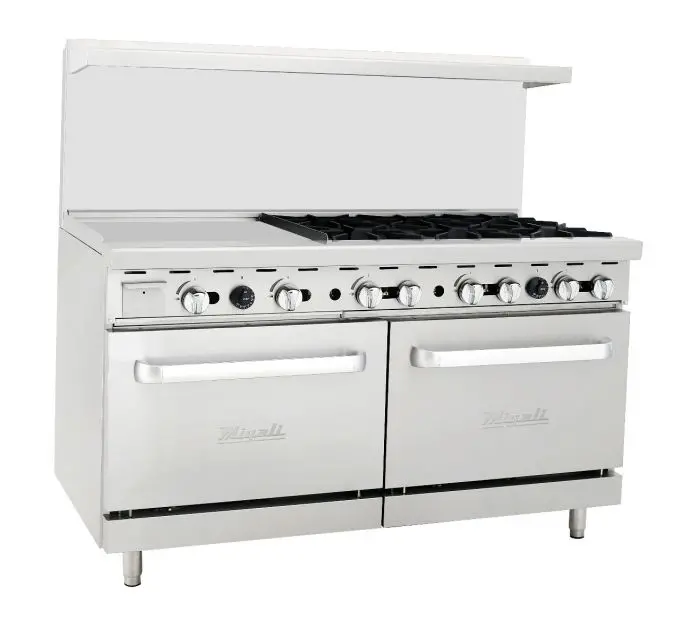 Migali C-Ro6-24Gl-Ng 6-Burner Range With 24-Inch Left Griddle & Dual Ovens (Natural Gas) 1