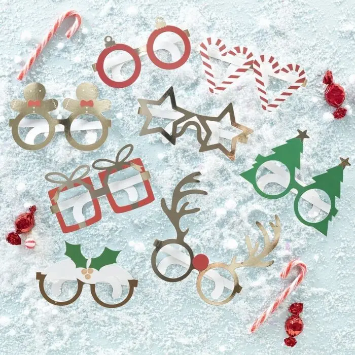 Novelty Festive Eyewear – Set Of 8 Christmas-Themed Glasses 1