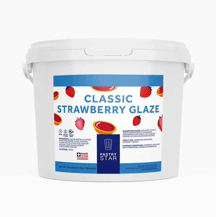 Pastrystar Classic Strawberry Glaze – Vibrant Red Finish – 20 Lb Bucket 1