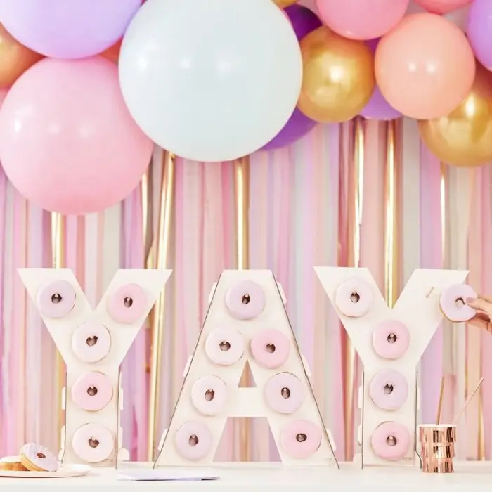 Pink Ombre Donut-Themed Party Wall Decor 1