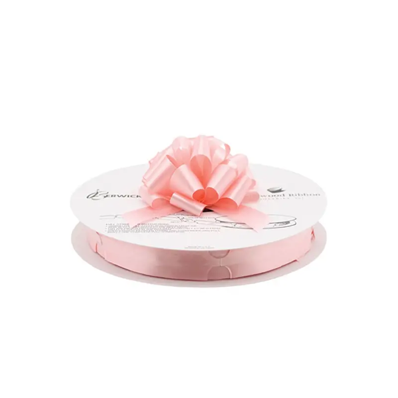 Pink Perfect-Pull Ribbon Bow – Delicate Shade, Ready-To-Use On Reel 1