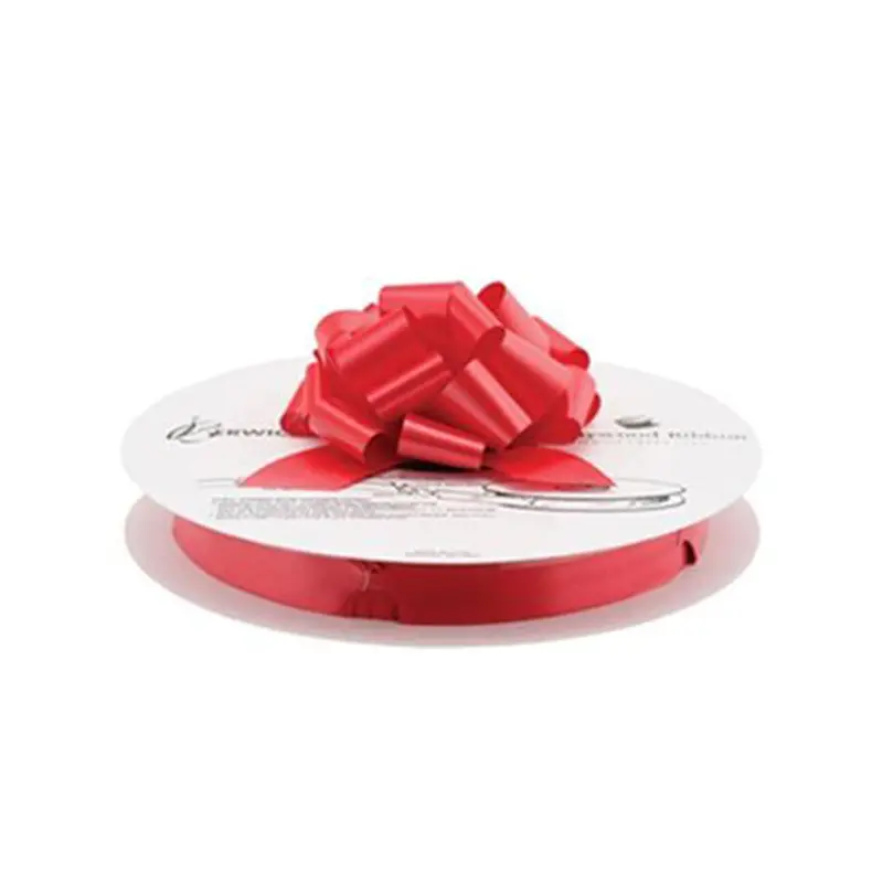Red Perfect-Pull Ribbon Bow – Classic Holiday & Gift-Wrapping Essential On Reel 1