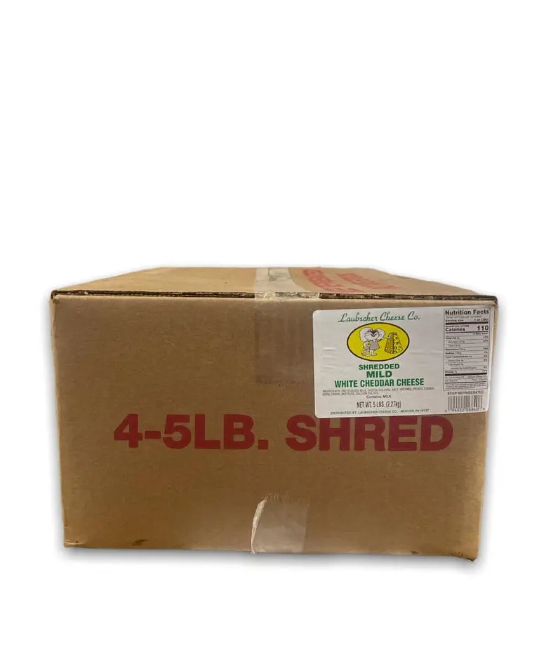 White Shredded Cheddar Cheese – Mild, Pre-Shredded For Toppings And Melting 1