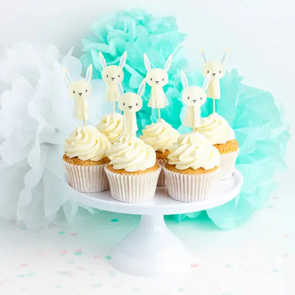 Yellow Bunny Cake Toppers – Set Of 6 Cheerful Picks For Baby Showers Or Easter 1